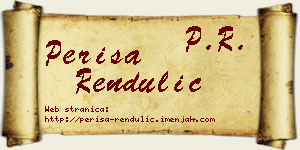 Periša Rendulić vizit kartica